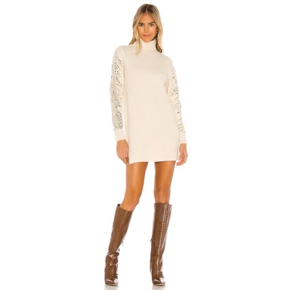Superdown Rudi Sparkle Sleeve dress Ivory XS